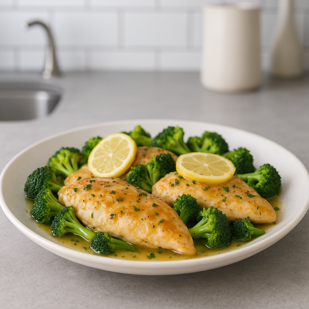 one pan lemon chicken broccoli